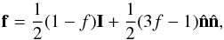 \begin{equation} \label{fluxlimited3} \vec f = \frac{1}{2}(1-f)\vec I + \frac{1}{2}(3f-1)\hat{\vec{n}} \hat{\vec{n}}, \end{equation}