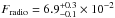 \hbox{$F_{\rm radio}=6.9^{+0.3}_{-0.1}\times10^{-2}$}