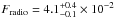\hbox{$F_{\rm radio}=4.1^{+0.4}_{-0.1}\times10^{-2}$}