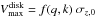 \hbox{$\vmax^{\rm disk}=f(q,k)\ \sigma_{z,0}$}
