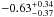 \hbox{$-0.63 ^{+0.34}_{-0.37}$}