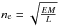 \hbox{$n_{\rm e} = \sqrt{\frac{EM}{L}}$}