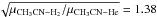 \hbox{$\sqrt{{\mu_{\metcy{}-\Ht}}/{\mu_{\metcy{}-\chem{He}}}}=1.38$}