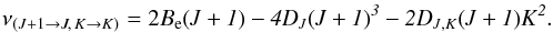 \begin{equation} \Delta K = 0 \mbox{ and } \Delta J = \pm 1, \label{eq:transitions} \end{equation}