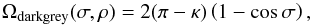 \appendix \setcounter{section}{1} \begin{equation} \displaystyle \Omega_{\rm darkgrey}(\sigma,\rho)= 2(\pi-\kappa)\left(1 -\cos \sigma \right), \label{konkav} \end{equation}