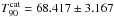 \hbox{$T_{90}^{\rm cat}=68.417\pm3.167$}
