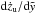 \hbox{${\rm d}\dot{z}_{\rm u} /{\rm d}\tilde{y}$}
