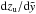 \hbox{${\rm d}z_{\rm u}/{\rm d}\tilde{y}$}