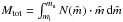 \hbox{$M_{\rm{tot}}= \int_{m_{\rm l}}^{m_{\rm u}} N(\hat{m}) \cdot \hat{m} \, {\rm d}\hat{m} $}