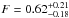 \hbox{$F = 0.62^{+0.21}_{-0.18}$}