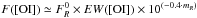 \hbox{$F([{\rm OI}])\simeq F^0_R\times EW([{\rm OI}]) \times 10^{(-0.4\cdot m_R)}$}