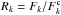 \hbox{$R_k = F_k/F_k^{\rm c}$}