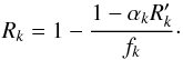 \appendix \setcounter{section}{1} \begin{equation} R_k = 1-\frac{\d 1-\alpha_k R'_k}{\d f_k}\cdot \label{a13} \end{equation}