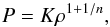 \begin{equation} \label{eq:bl_poly} P = K \rho^{ 1 + 1/n} , \end{equation}