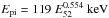 \hbox{${E}_{\rm pi} = 119~E_{52}^{0.554}~{\rm keV}$}