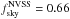 \hbox{$f^{\rm NVSS}_{\rm sky}=0.66$}