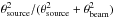 \hbox{$\theta_{\rm source}^2/(\theta_{\rm source}^2+\theta_{\rm beam}^2)$}