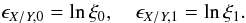 \begin{equation} \ \epsilon_{{X/Y,0}}=\ln{\xi_0}, \quad \epsilon_{{X/Y,1}}=\ln{\xi_1}.\label{eq:epsDiffParam} \end{equation}