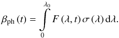 \appendix \setcounter{section}{1} \begin{equation} \beta_{\mathrm{ph}}\left( t \right)=\int\limits_0^{\lambda_0}{F\left( \lambda, t \right)\sigma\left( \lambda \right) \mathrm{d}\lambda}. \label{eq:photoIonRate} \end{equation}