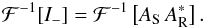 \begin{eqnarray} \label{eq:I_-} \mathcal{F}^{-1}[I_-] = \mathcal{F}^{-1}\left[A_{\rm S}\,A^*_{\rm R}\right]. \end{eqnarray}