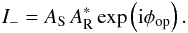 \begin{eqnarray} \label{eq:errro_I_-_ddm} I_- = A_{\rm S}\,A^*_{\rm R}\exp\left({\rm i}\phi_{\rm op}\right). \end{eqnarray}