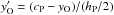 \hbox{$y'_{\rm O} = (c_{\rm P}-y_{\rm O})/(h_{\rm P}/2)$}
