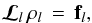 \begin{eqnarray} {\bm{\mathcal{L}}_l}\,{\vec {\rho}}_l\,=\,{\vec f}_l, \label{eq:nonlte} \end{eqnarray}