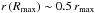 \hbox{$r\left(R_\mathrm{max}\right)\sim0.5\, r_\mathrm{max}$}