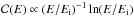 \hbox{${\cal C}(E) \propto (E/E_{\rm i})^{-1} \ln (E/E_{\rm i})$}