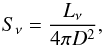 \appendix \setcounter{section}{2} \begin{equation} S_{\nu}=\frac{L_{\nu}}{4\pi D^{2}}, \end{equation}
