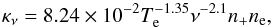 \appendix \setcounter{section}{2} \begin{equation} \kappa_{\nu}=8.24\times10^{-2}T_\mathrm{e}^{-1.35}\nu^{-2.1}n_{+}n_{\mathrm{e}}, \end{equation}
