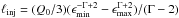 \hbox{$\linj = (Q_0/3)(\emn^{-\Gamma+2}-\emx^{\Gamma+2})/(\Gamma-2)$}