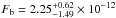 \hbox{$ F_{\rm b} = 2.25_{-1.49}^{+0.62} \times 10^{-12}$}