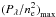 \hbox{${(P_\lambda /n_{\mathrm e}^2)}_\mathrm{max}$}