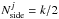 \hbox{$\nside^j = k/2$}