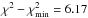 \hbox{$\chi^2 - \chi^2_{\rm min} = 6.17$}