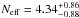 \hbox{$N_{\rm eff} = 4.34^{+0.86}_{-0.88}$}