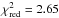 \hbox{$\chi^2_{\rm red}=2.65$}