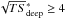\hbox{$\sqrt{TS}_{\rm deep}^{*} \geq 4$}