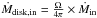 \hbox{$\dot{M}_{\rm{disk,in}}=\frac{\Omega}{4\pi}\times \dot{M}_{\rm{in}}$}