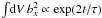 \hbox{$\int\!\dif V\, b_x^2 \propto \exp(2t/\tau)$}