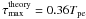 \hbox{$\tau^\mathrm{theory}_{\rm max} = 0.36T_{\rm pe}$}