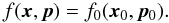 \begin{equation} \label{equ:inv_of_f} f(\vec{x},\vec{p}) = f_0(\vec{x}_0,\vec{p}_0). \end{equation}