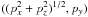 \hbox{$((p_x^2+p_z^2)^{1/2},p_y)$}