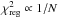 \hbox{$\chi^2_\text{reg} \propto 1/N$}