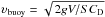 \hbox{$\upsilon_{\rm buoy}=\sqrt{\,2gV/S C_{\rm D}}$}