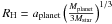 \hbox{$\rhill = \aplanet \left( { \mplanet \over 3 \mstar } \right)^{1/3} $}