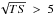 \hbox{$\sqrt{TS}~>~5$}