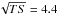 \hbox{$\sqrt{TS} = 4.4$}