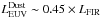 \hbox{$L^{\mathrm{Dust}}_{\mathrm{EUV}}\sim0.45\times L_{\mathrm{FIR}}$}